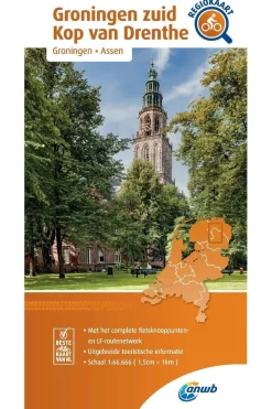 ANWB Groningen Zuid, Kop van Drenthe 8 fietskaart r/v