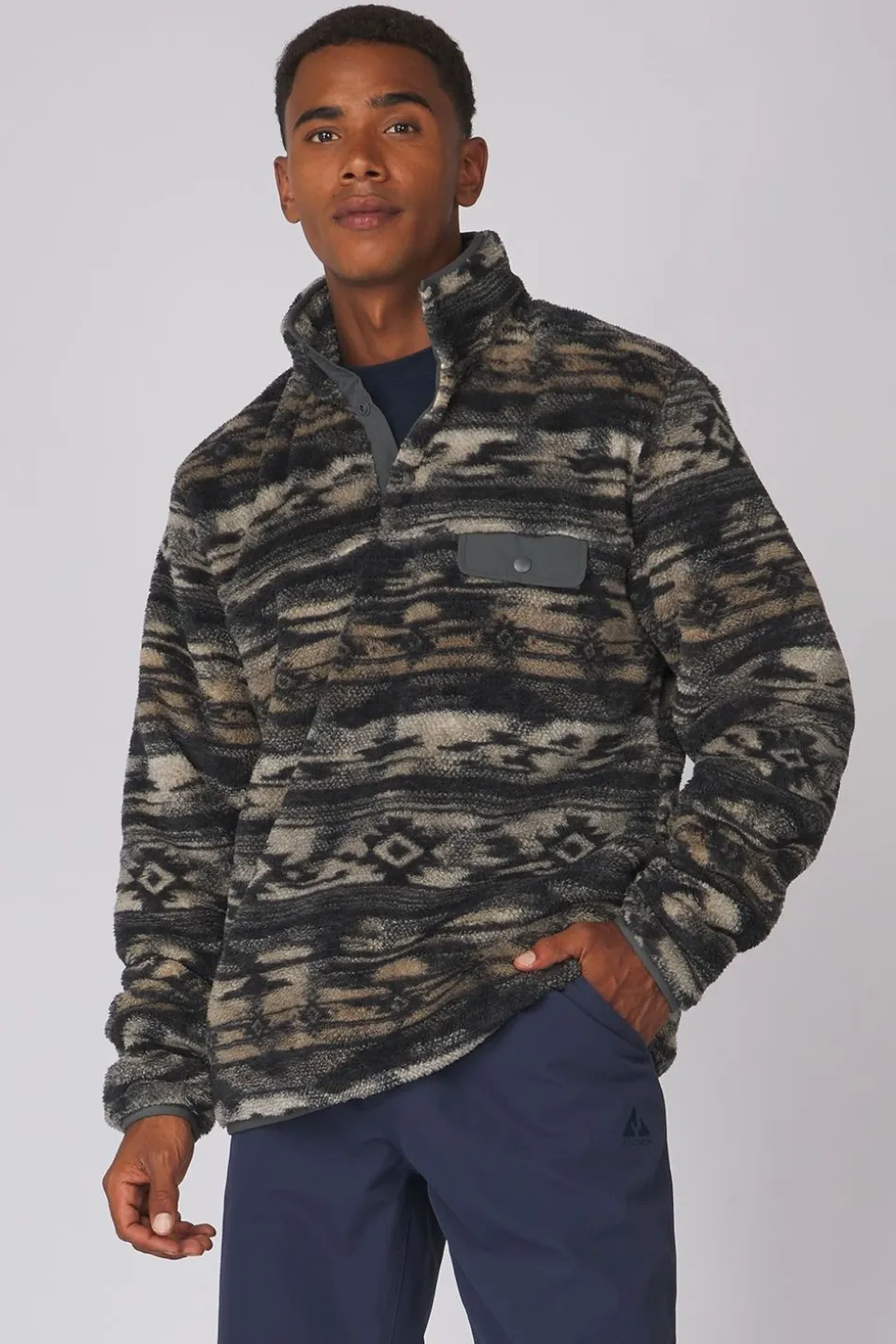 Ayacucho Fleece Chalten Printed Snap Button M