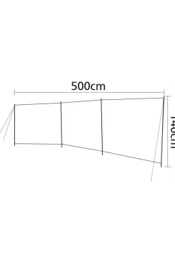 Bo-Camp Voortent  Windscherm - Brendan - 3-Vaks - 5x1,4 Meter
