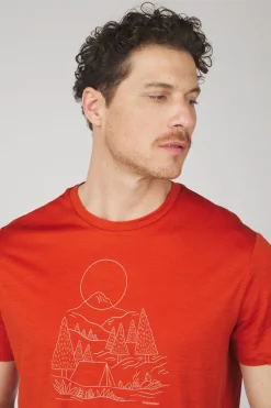icebreaker T-shirt Men's Merino 150 Tech Lite III Ss Tee Sunset Camp