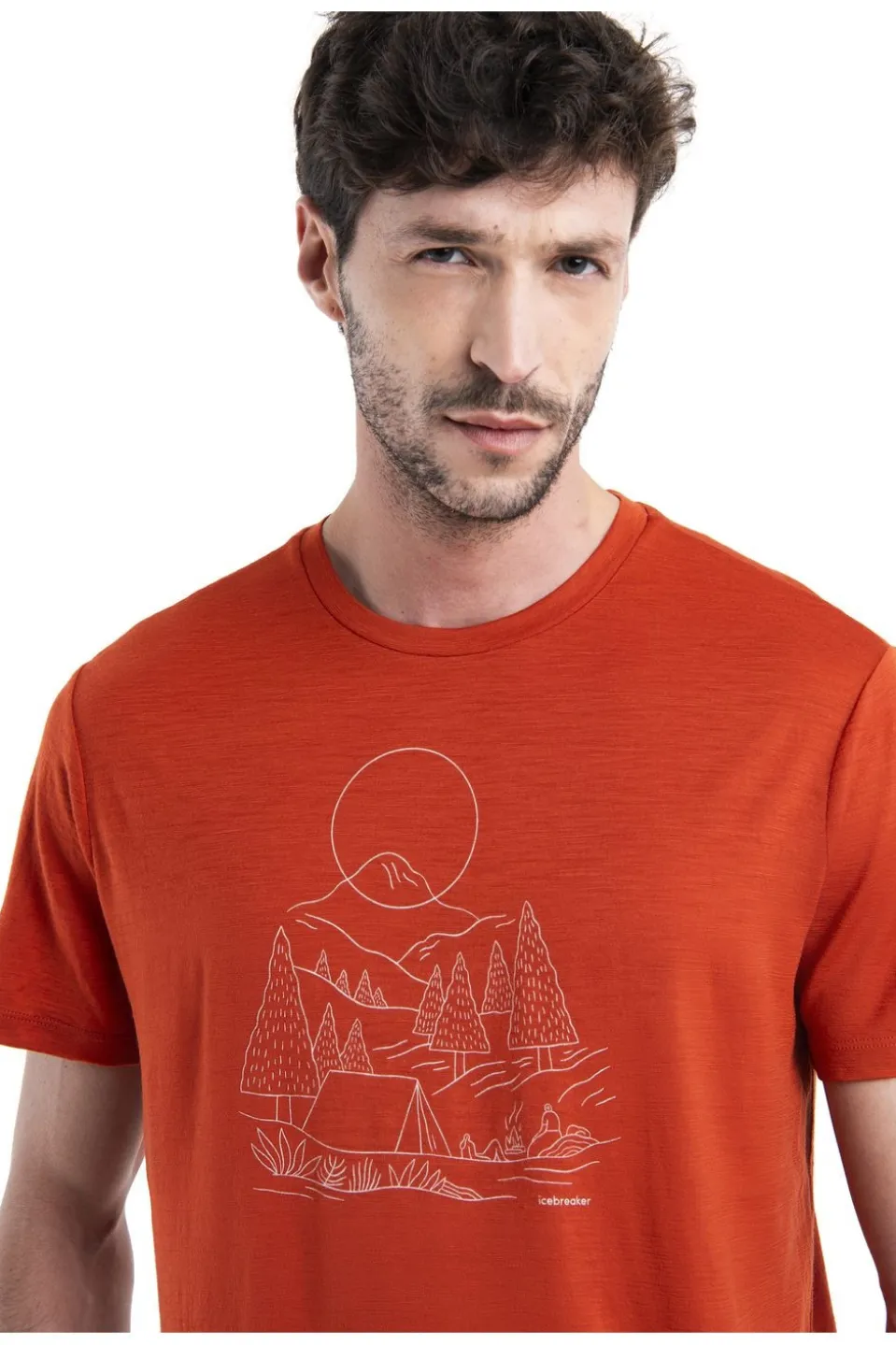 icebreaker T-shirt Men's Merino 150 Tech Lite III Ss Tee Sunset Camp