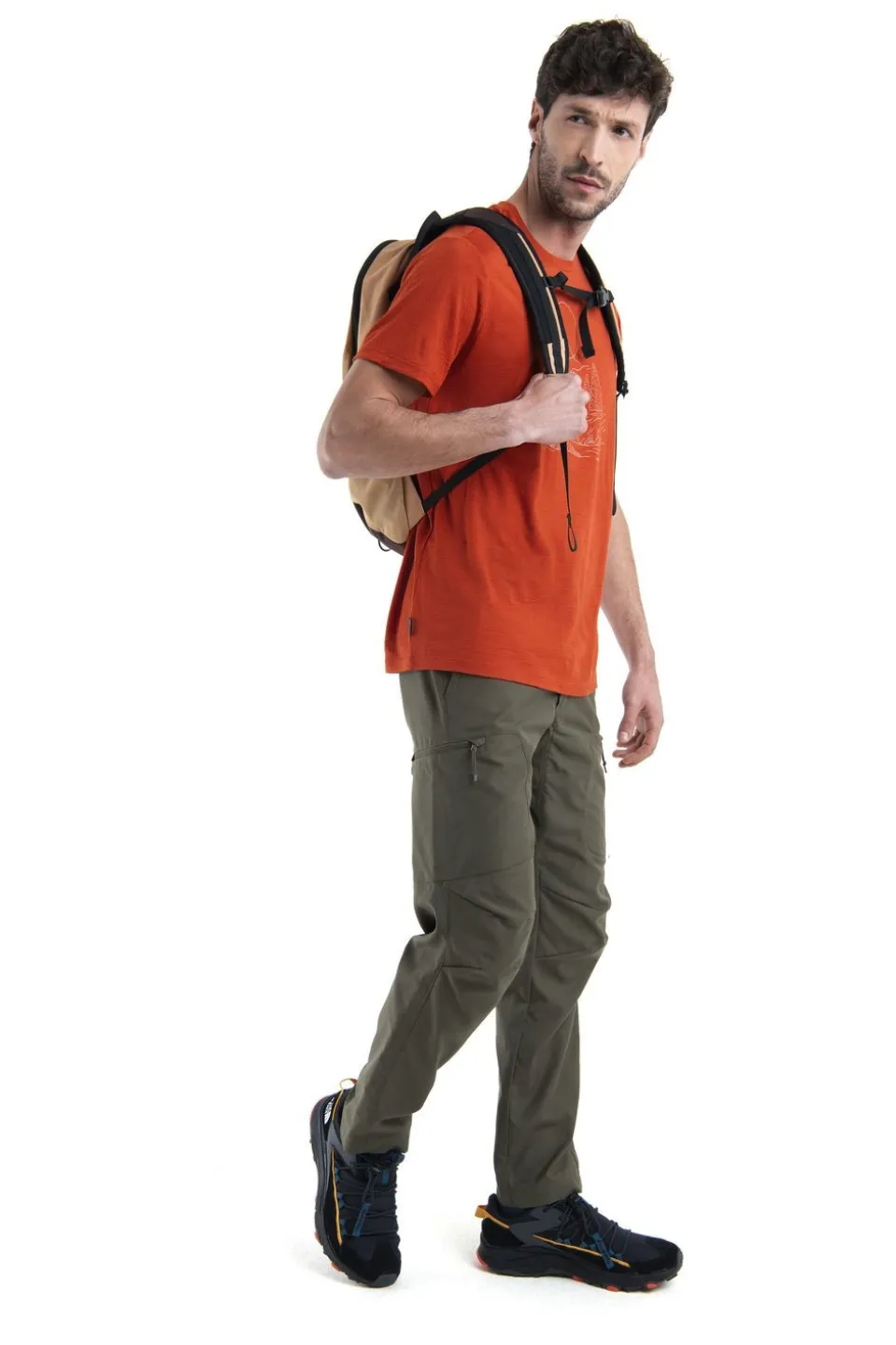 icebreaker T-shirt Men's Merino 150 Tech Lite III Ss Tee Sunset Camp