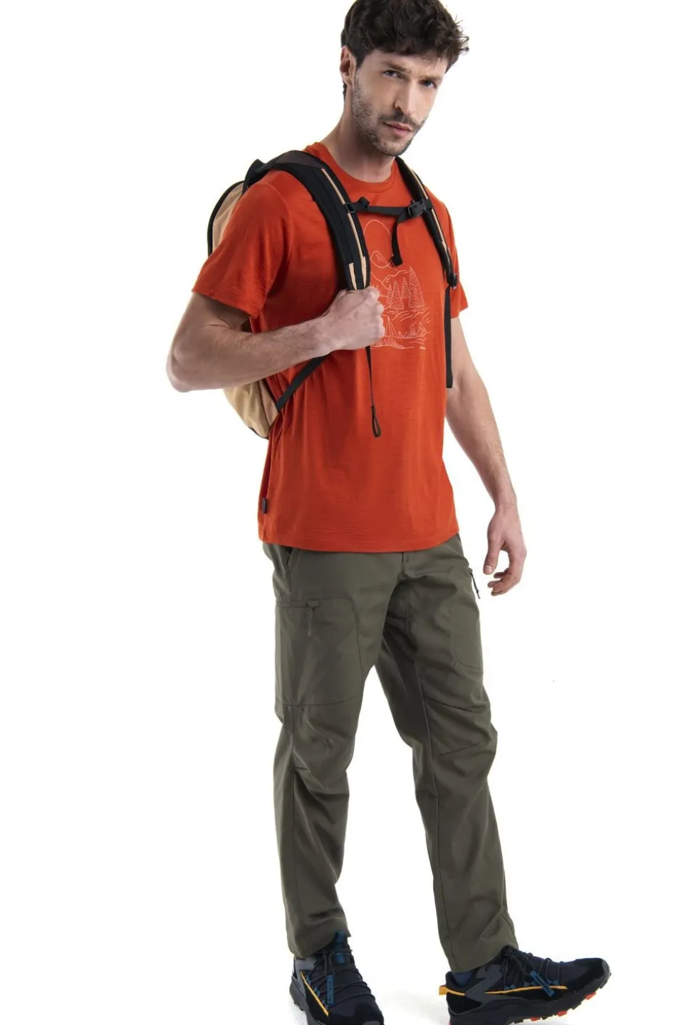 icebreaker T-shirt Men's Merino 150 Tech Lite III Ss Tee Sunset Camp