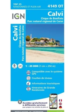 IGN Calvi / Cirque de  Bonifatu / PNR de Corse gps