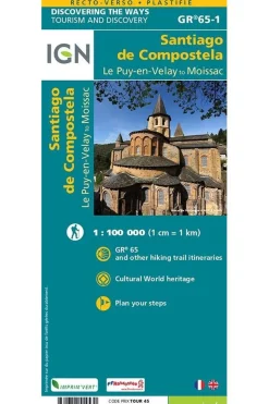 IGN St-Jacques-de-Compostelle / Puy-en-Velay-Moissac GR65-1