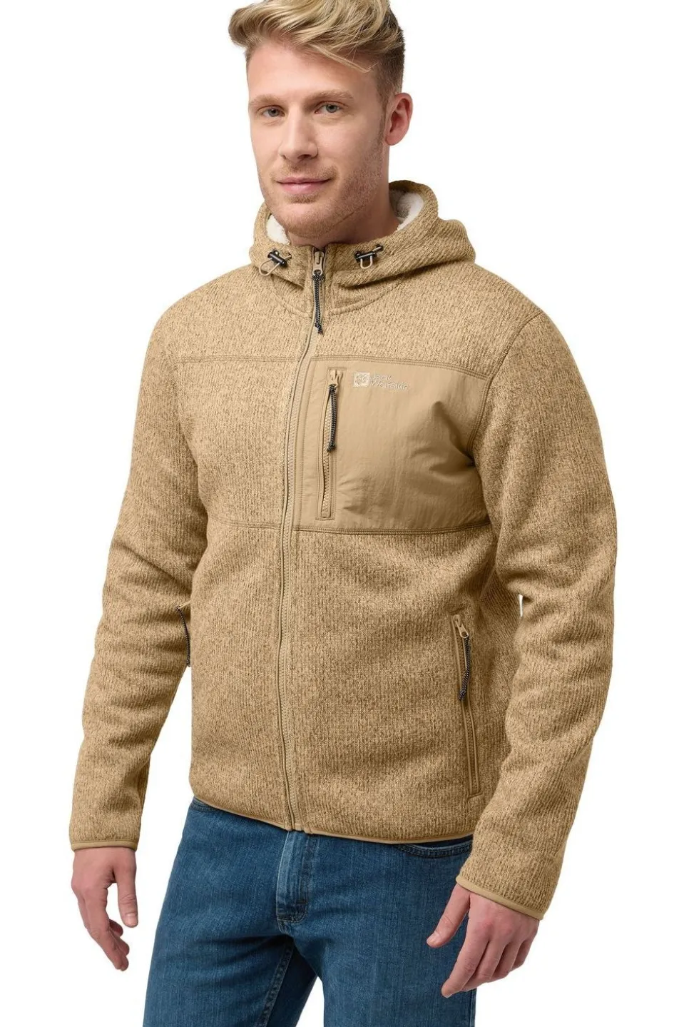 Jack Wolfskin Fleece Kaminfeuer Hooded Jkt M