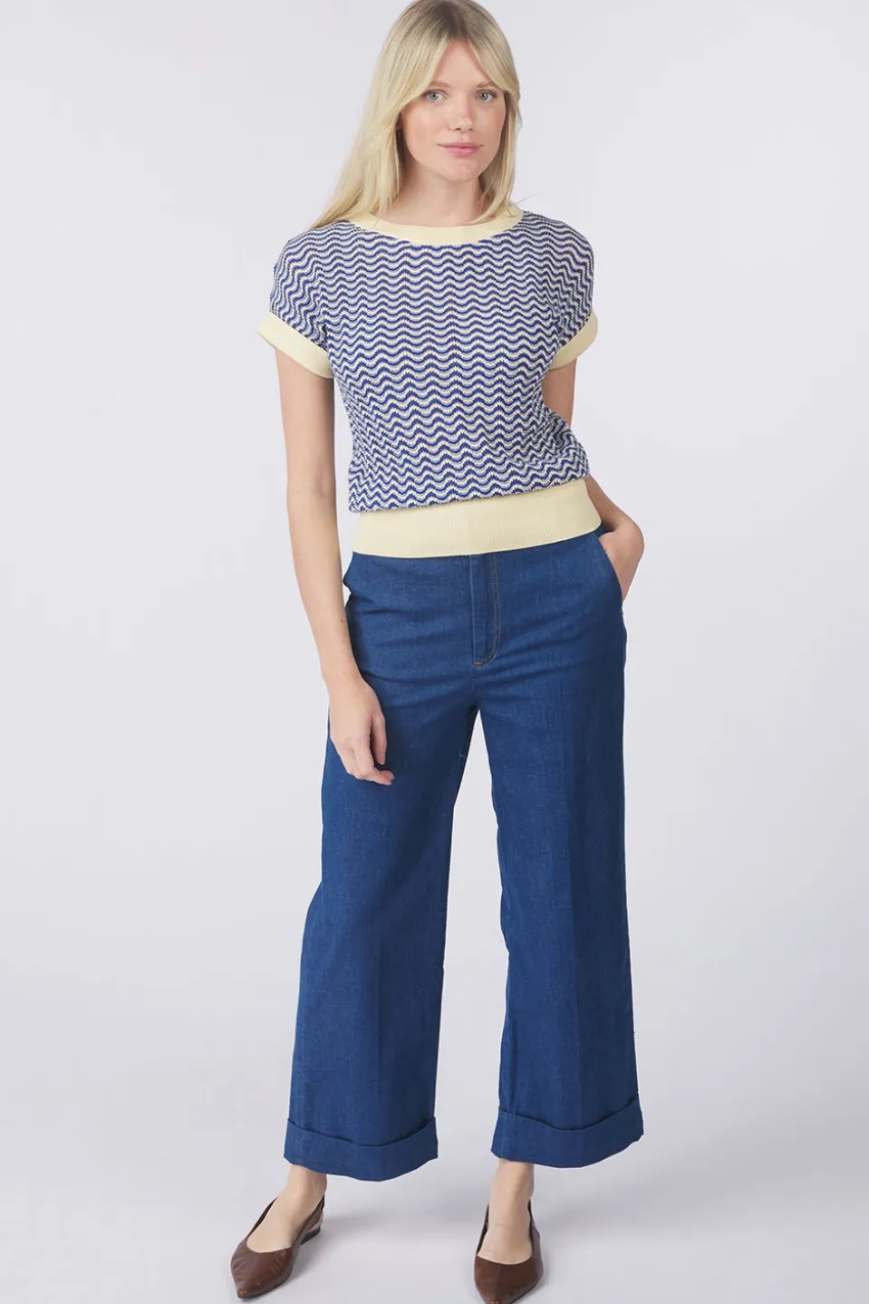 King Louie Trui Boatneck Top Tide