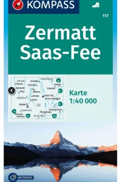 KOMPASS Zermatt - Saas Fee 117 GPS wp r/v komp.