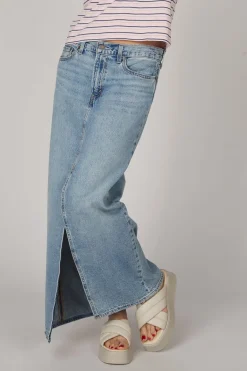 Levi's Rok Ankle Column Skirt Med Indigo - Worn In