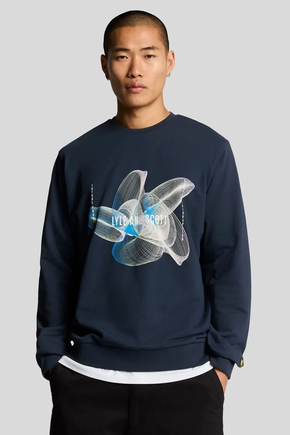 Lyle & Scott Trui 3D Line Graphic Crew Neck Legacy