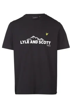 Lyle & Scott T-Shirt Mountain Outline Graphic Graphics