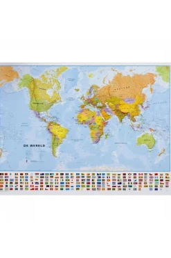Maps International Wereld pol. plano gepl. mi
