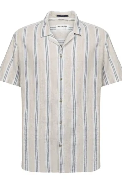 No Excess Hemd Shirt Dobby Vertical Stripe With Linen