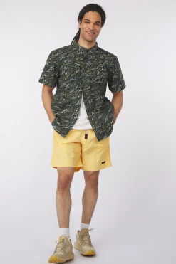 Passenger Clothing ltd Hemd Way Ripstop Printed Short Sleeve