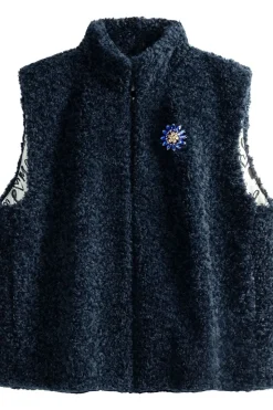 Pom Amsterdam Gilet Teddy Love Navy