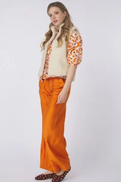 Pom Amsterdam Gilet Teddy Love Ecru