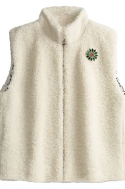 Pom Amsterdam Gilet Teddy Love Ecru