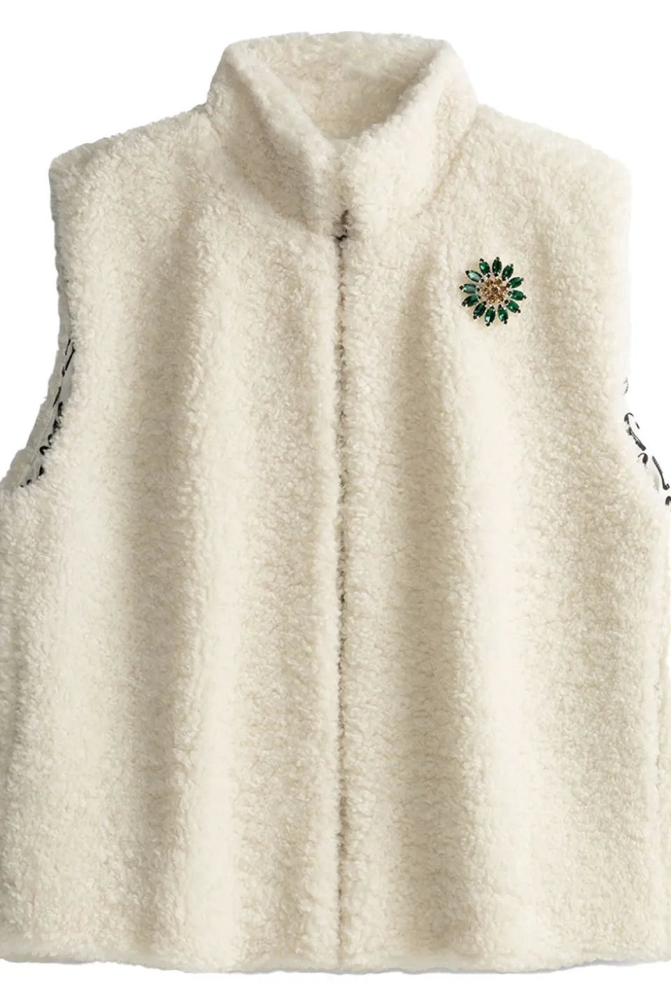 Pom Amsterdam Gilet Teddy Love Ecru