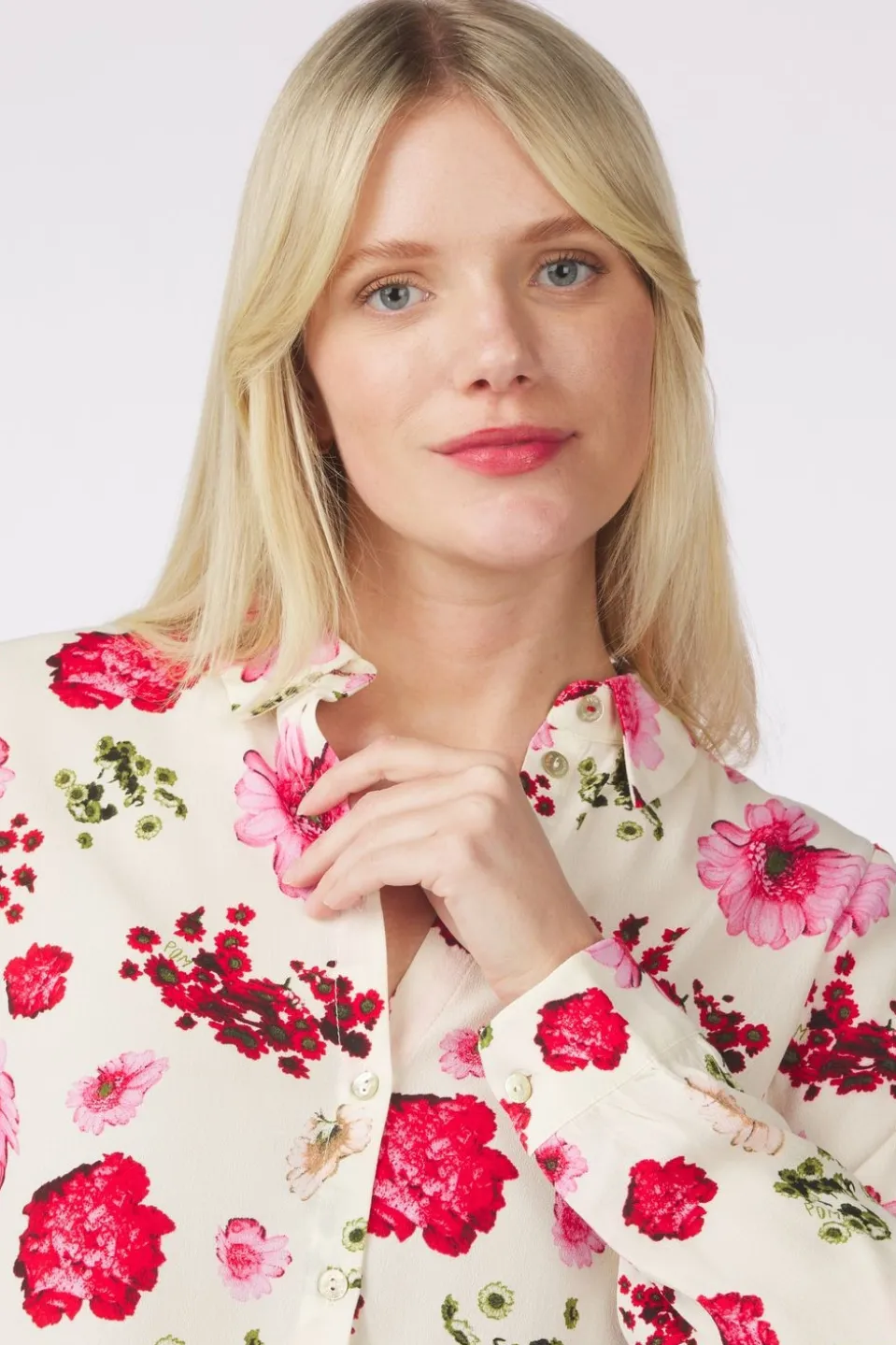 Pom Amsterdam Hemd Mila Bouquet Cream