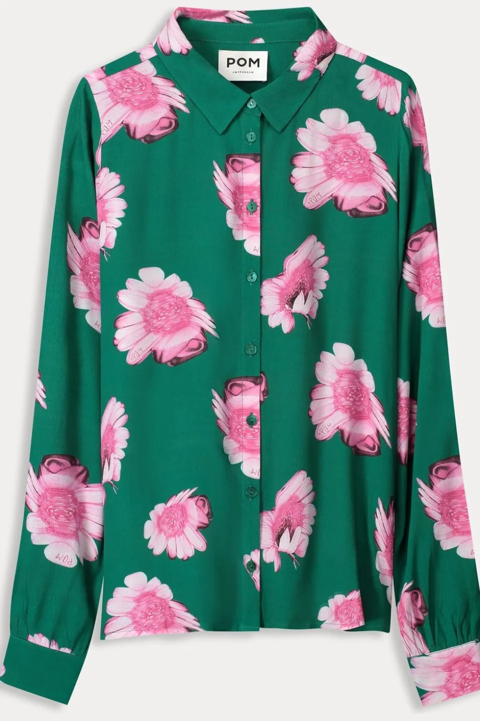Pom Amsterdam Hemd Mila Meadow Flowers Green