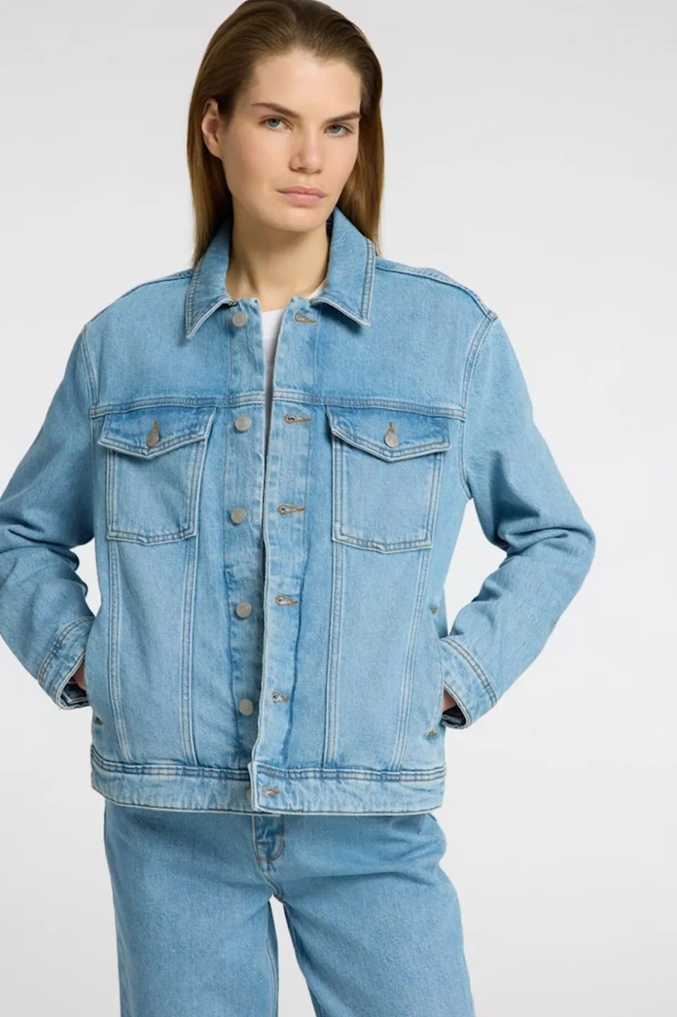 Selected Jeansvest Alice Ls Light Blue Denim