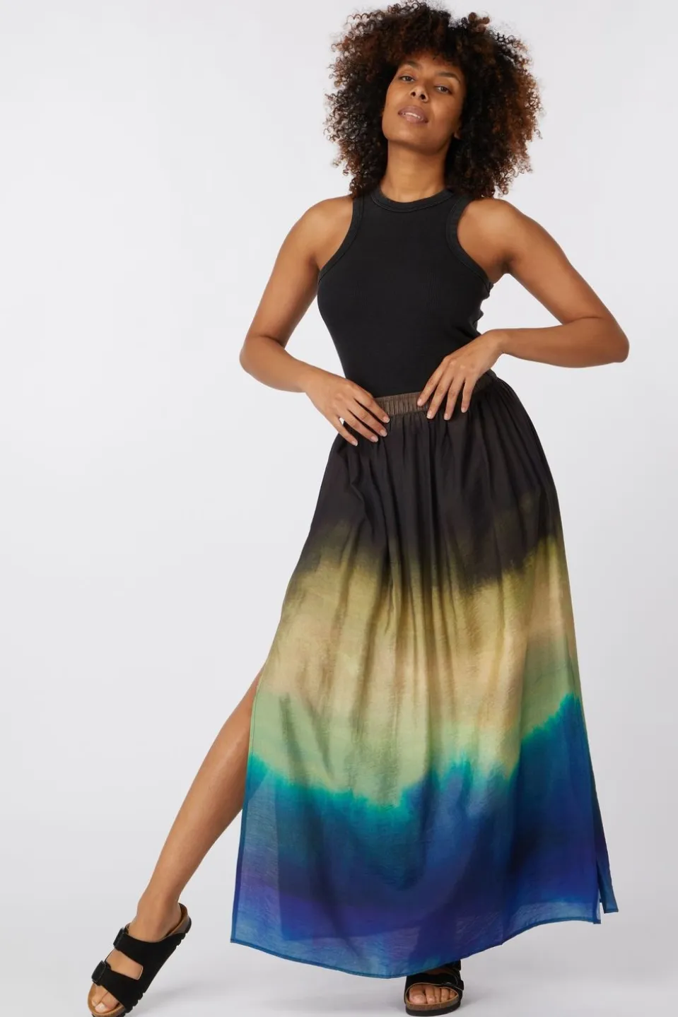 Selected Rok Vilmi Hw Aop Maxi Slit Skirt B