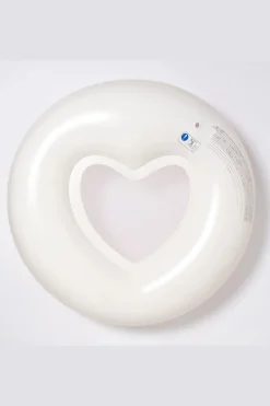Sunnylife Speelgoed Luxe Tube Pool Ring Stole My Heart Pink Stripe