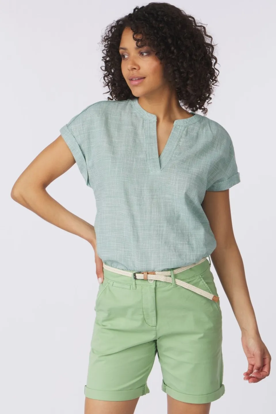 Tom Tailor Blouse Blouse Short Sleeve With Slub Structure