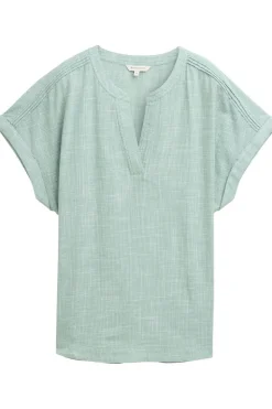 Tom Tailor Blouse Blouse Short Sleeve With Slub Structure