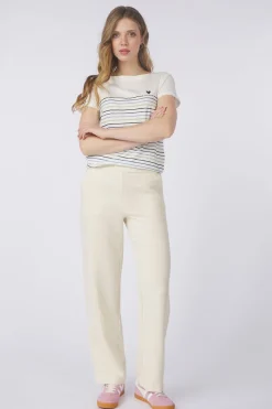 Tom Tailor Broek Straight Leg Seersucker Pants