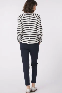 Tom Tailor Trui Striped Boxy T-Shirt With Buttons
