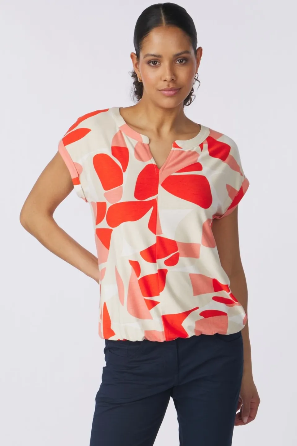 Tom Tailor T-Shirt T-Shirt Alloverprinted V-Neck