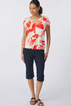 Tom Tailor T-Shirt T-Shirt Alloverprinted V-Neck
