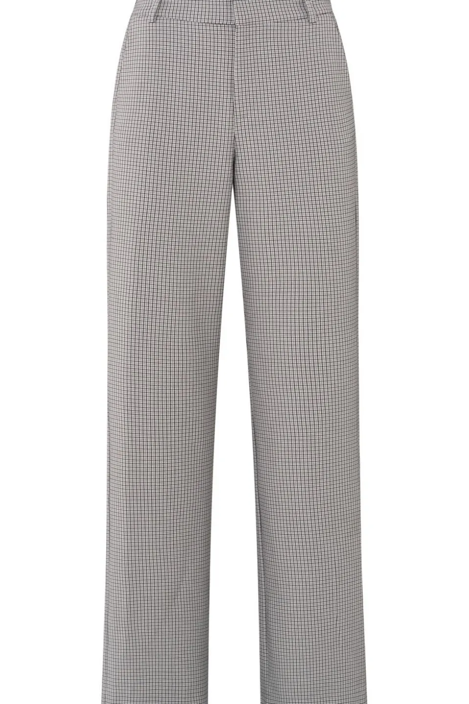 Yaya Broek Woven Checked Wide Leg With Contrast Deta
