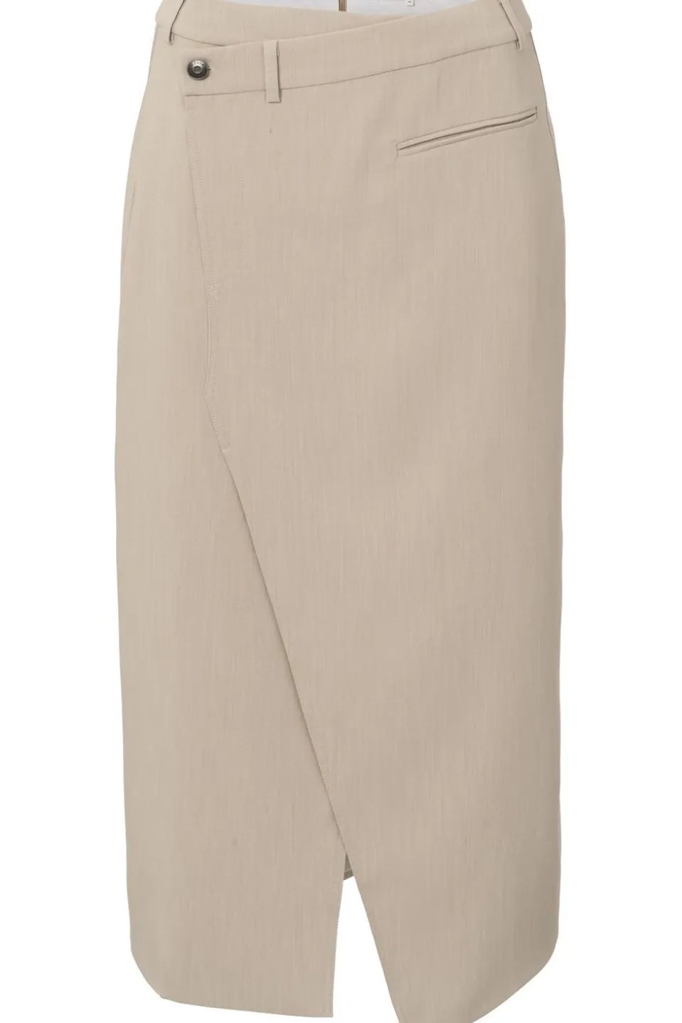 Yaya Rok Woven Melange Midi Skirt With A Symmetrical Effect
