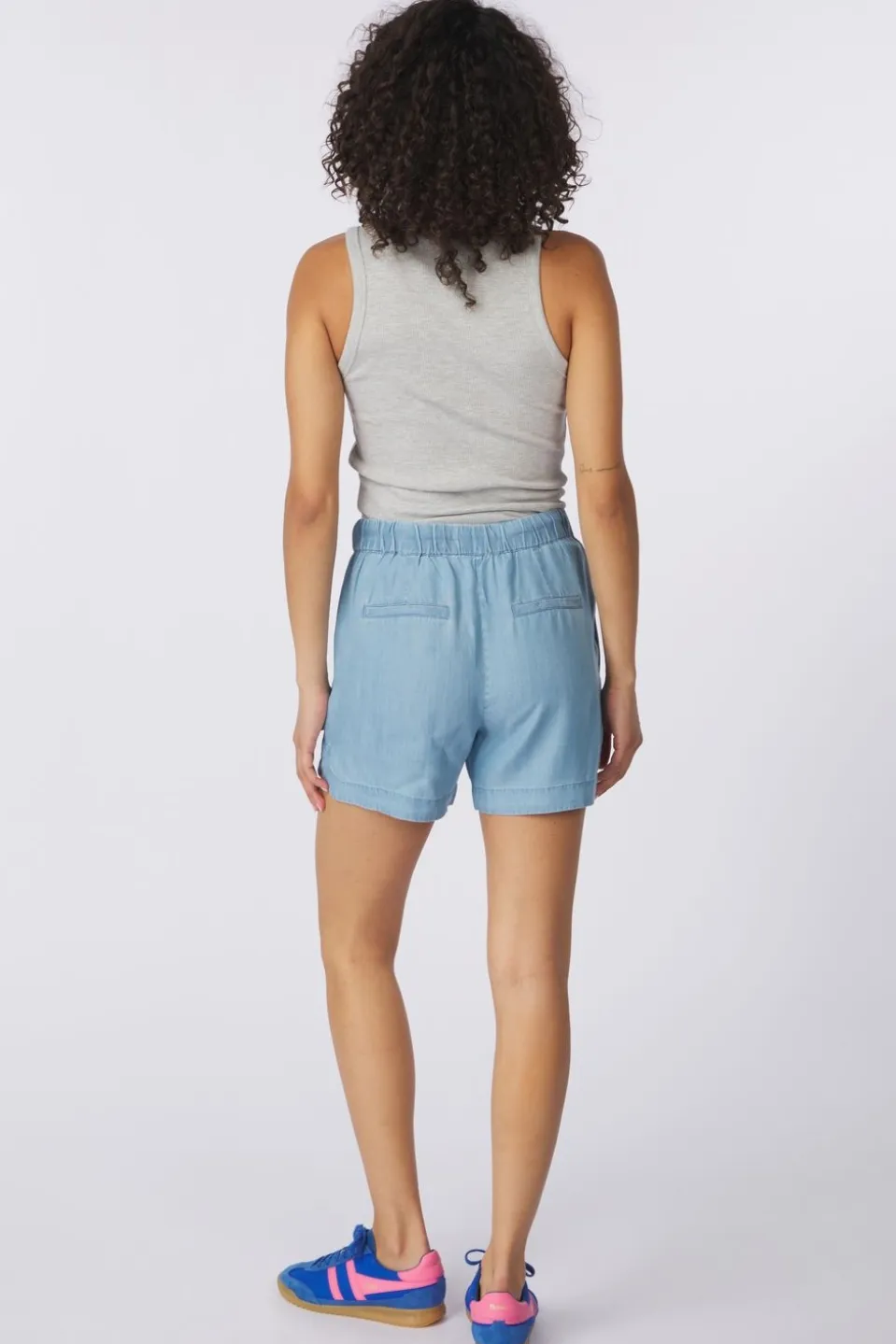 Yaya Short Chambrays With Elastic Waist, Pockets And Dr