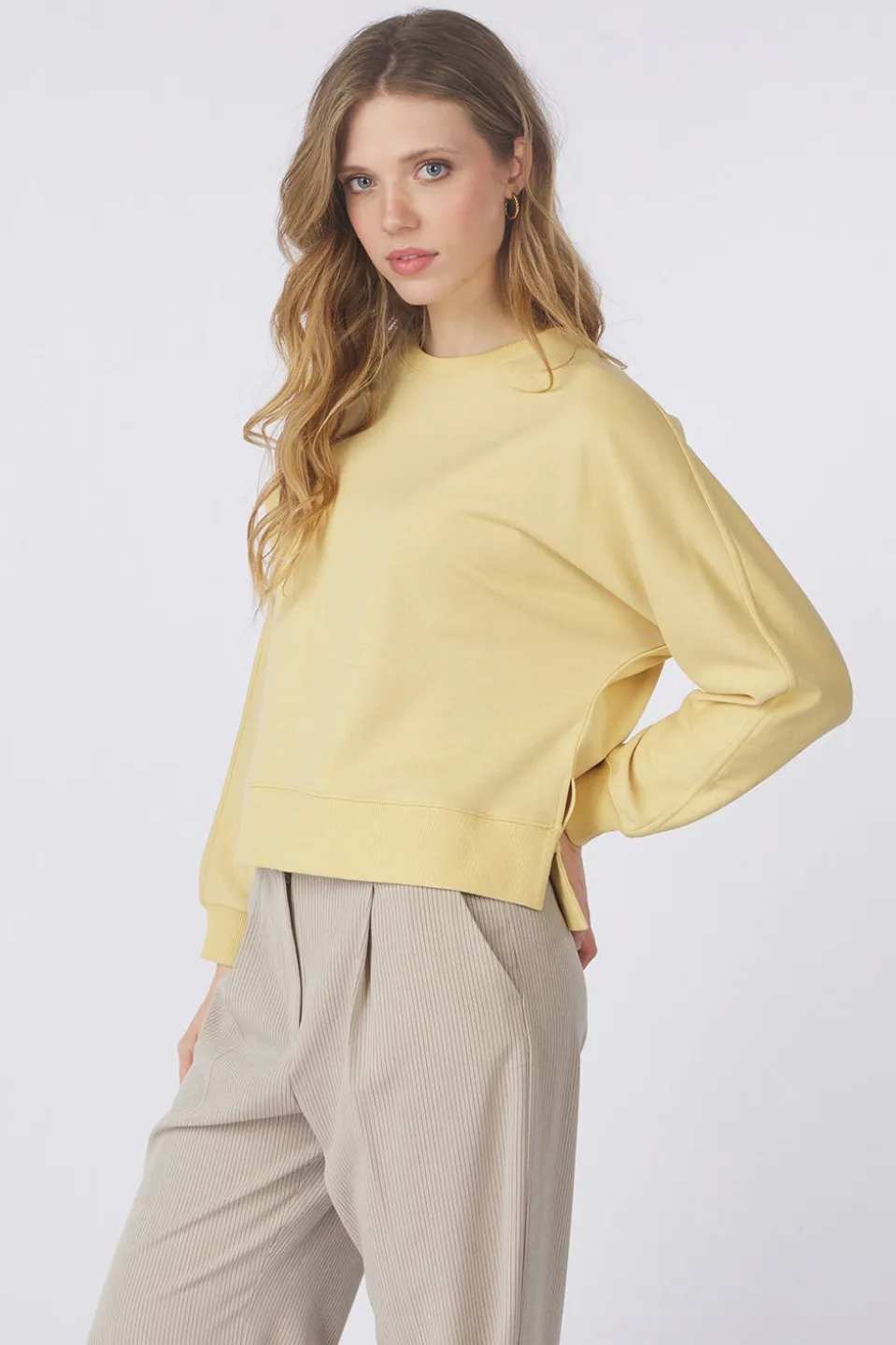 Yaya Trui Sweatshirt With Small Slit