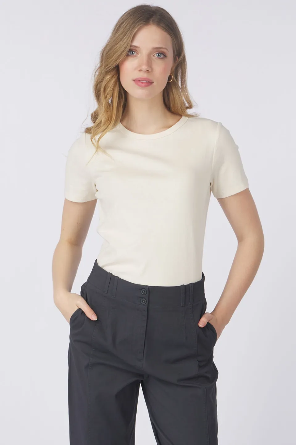 Yaya T-Shirt Crew Neck In Nappy Quality